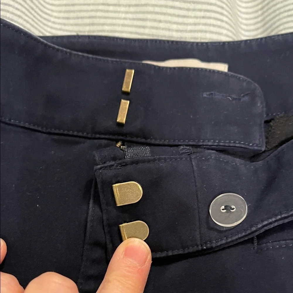 LOFT Dark Blue Trousers straight leg style pockets in front and back women’s 12 - Picture 12 of 13
